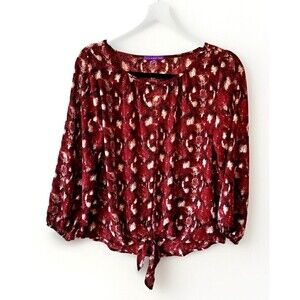 West Kei Blouse‎ Size XS Maroon Twist Front Maroon Top Career Business NEW